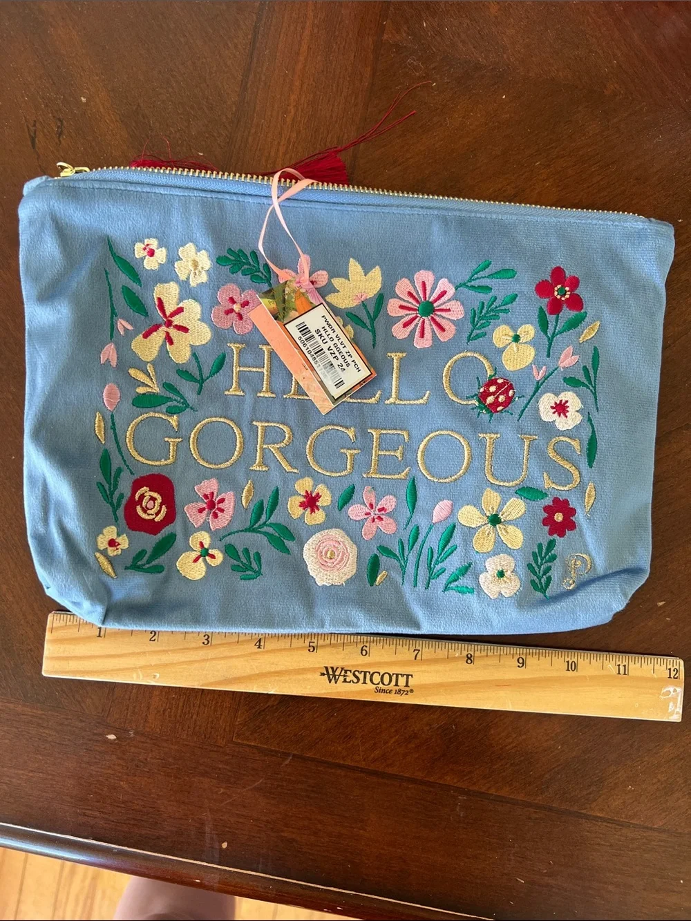 Light Blue velvet “Hello Gorgeous